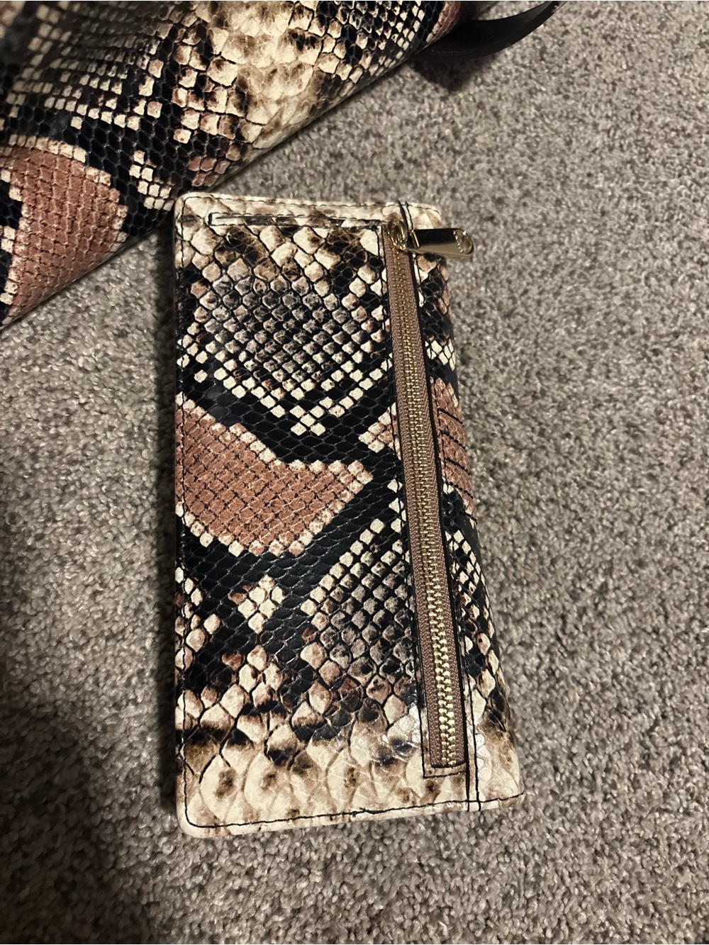 Brahmin Snake-Embossed Satchel and Wallet in Brown and Black - Picture 15 of 16